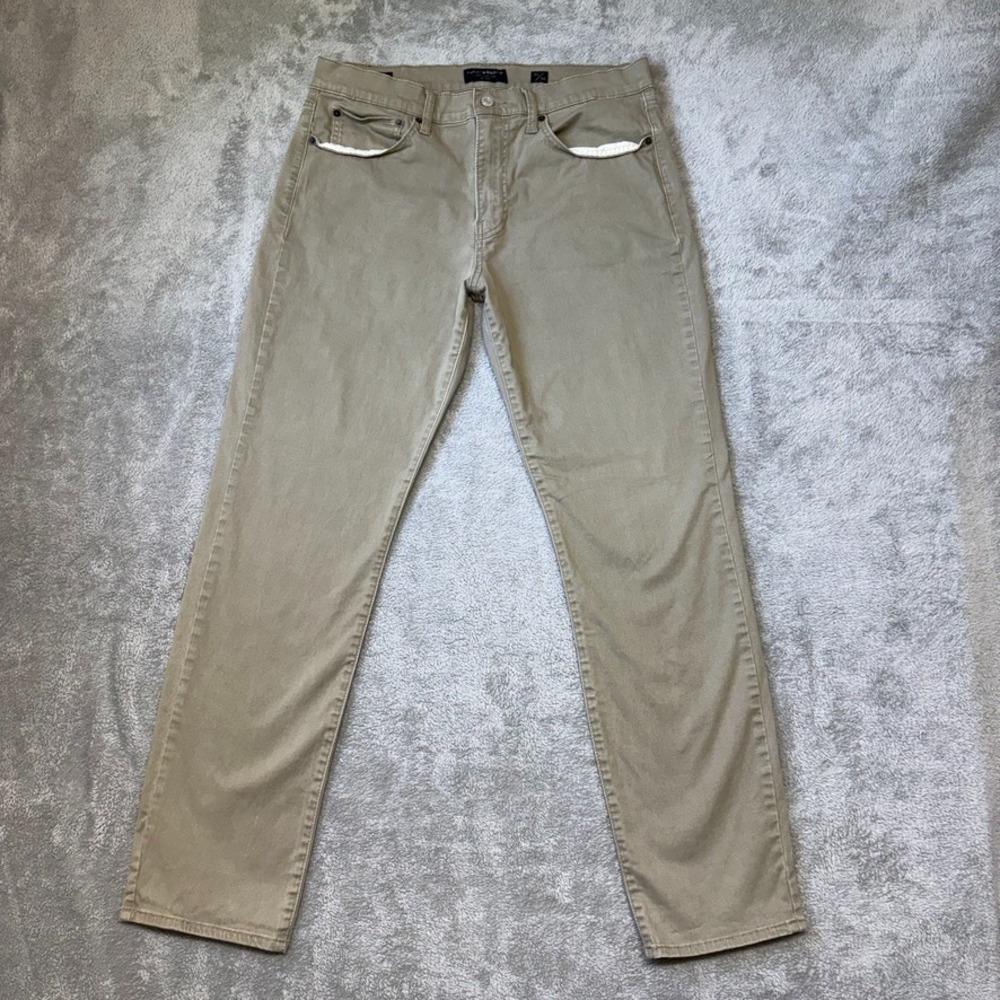 Lucky Brand Jeans Mens 34X32 Beige 121 Slim Straight Stretch Preppy Khaki Chinos